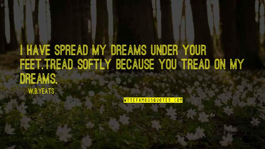 Sherer Law Quotes By W.B.Yeats: I have spread my dreams under your feet.Tread
