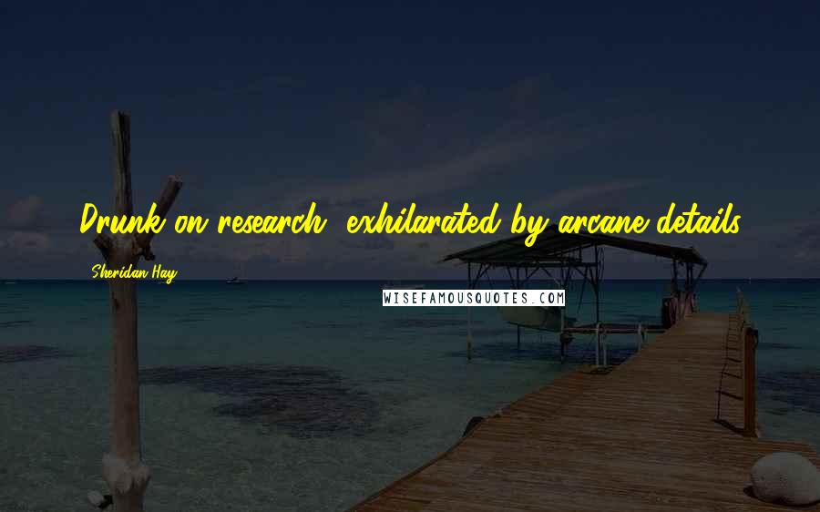 Sheridan Hay quotes: Drunk on research, exhilarated by arcane details