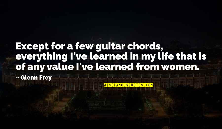 Sherina Dalamal Quotes By Glenn Frey: Except for a few guitar chords, everything I've Sherina Dalamal Quotes By Glenn Frey: Except for a few guitar chords, everything I've