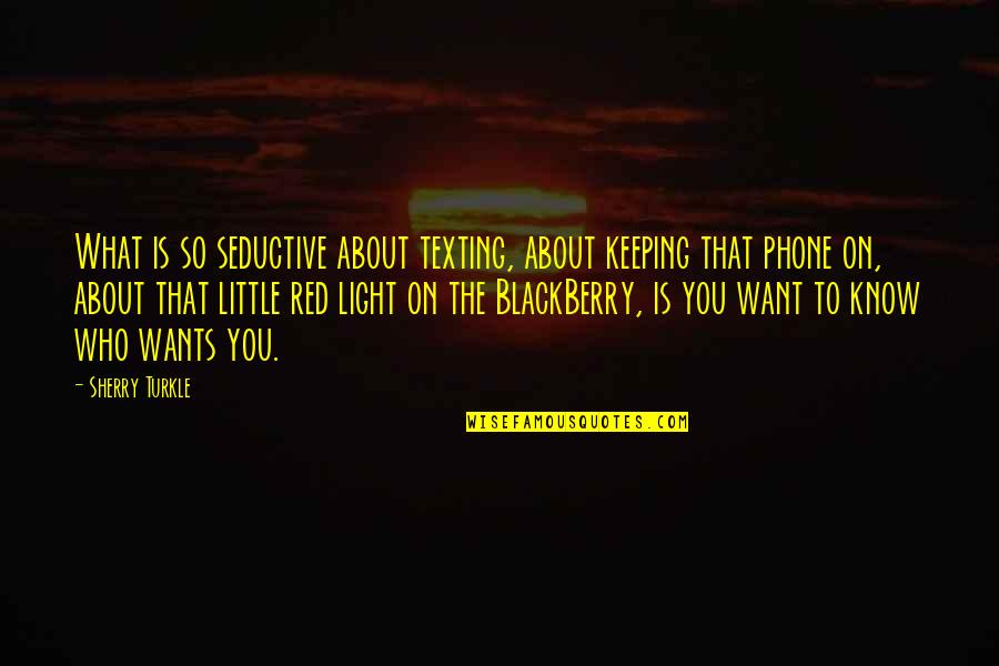 Sherry Turkle Quotes By Sherry Turkle: What is so seductive about texting, about keeping