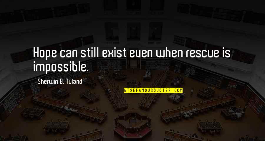 Sherwin Nuland Quotes By Sherwin B. Nuland: Hope can still exist even when rescue is Sherwin Nuland Quotes By Sherwin B. Nuland: Hope can still exist even when rescue is