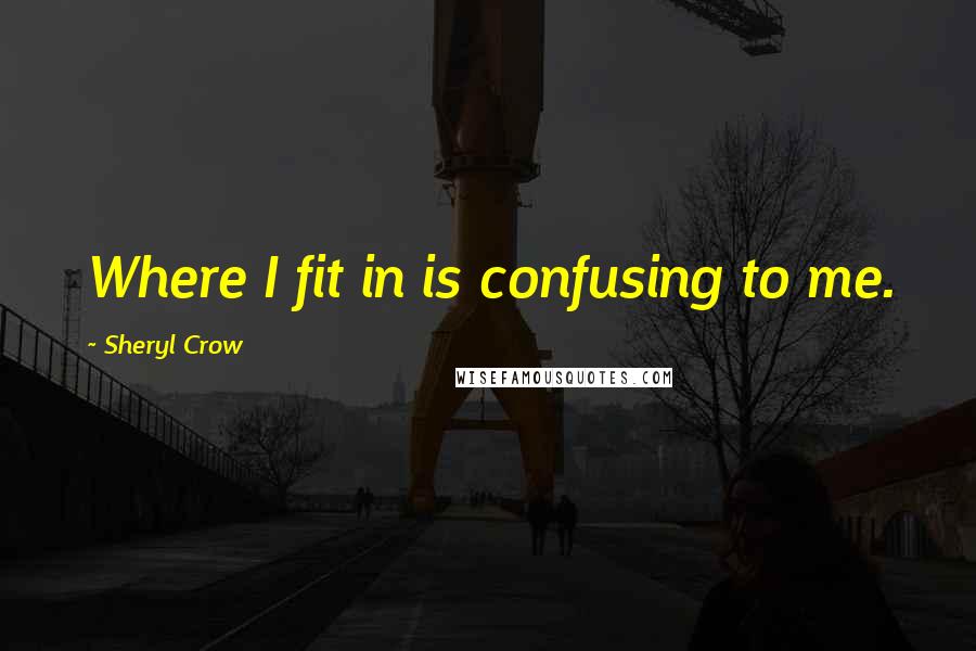 Sheryl Crow quotes: Where I fit in is confusing to me.