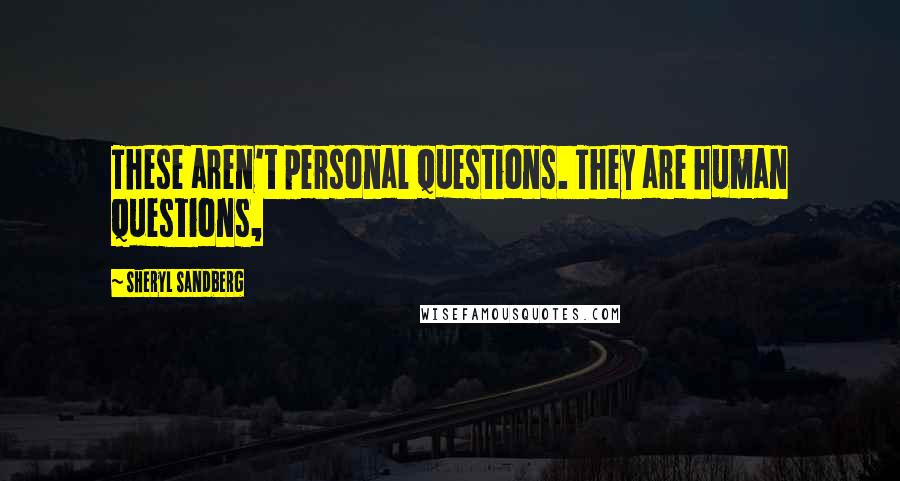 Sheryl Sandberg quotes: These aren't personal questions. They are human questions,