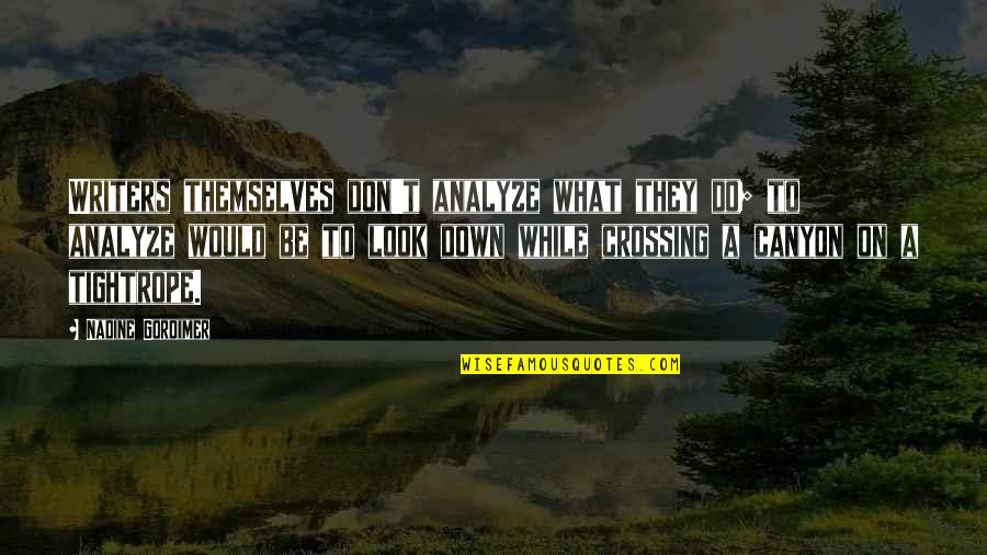 Sheryle Anne Quotes By Nadine Gordimer: Writers themselves don't analyze what they do; to