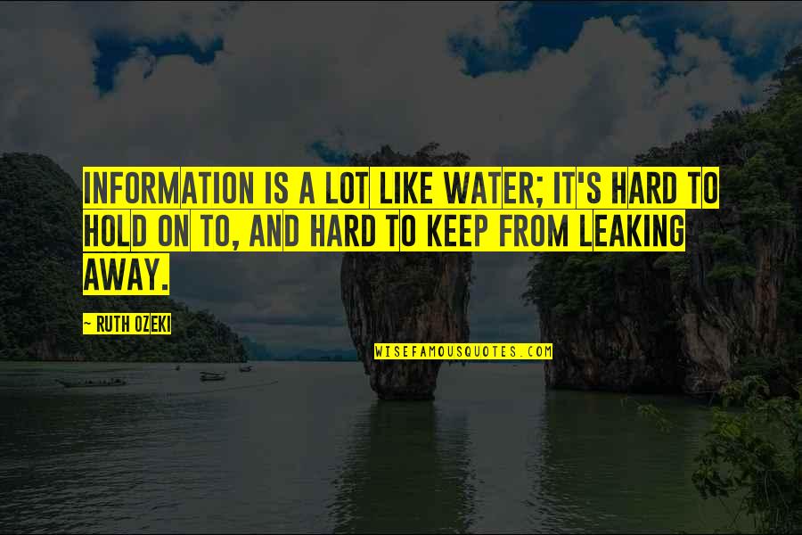 Shes A Disaster Quotes By Ruth Ozeki: Information is a lot like water; it's hard Shes A Disaster Quotes By Ruth Ozeki: Information is a lot like water; it's hard