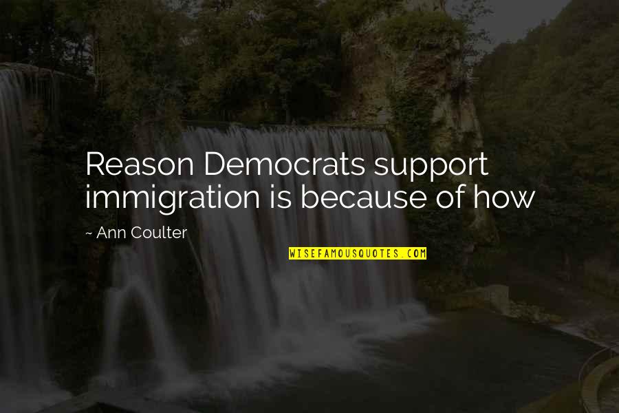 She's Just A Hoe Quotes By Ann Coulter: Reason Democrats support immigration is because of how
