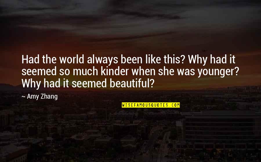 She's So Beautiful Quotes By Amy Zhang: Had the world always been like this? Why