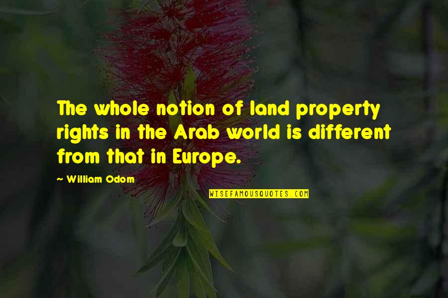 Shetcliffe Lane Quotes By William Odom: The whole notion of land property rights in