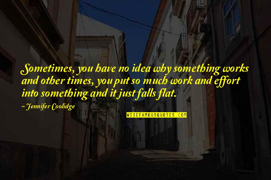 Shevelev Quotes By Jennifer Coolidge: Sometimes, you have no idea why something works