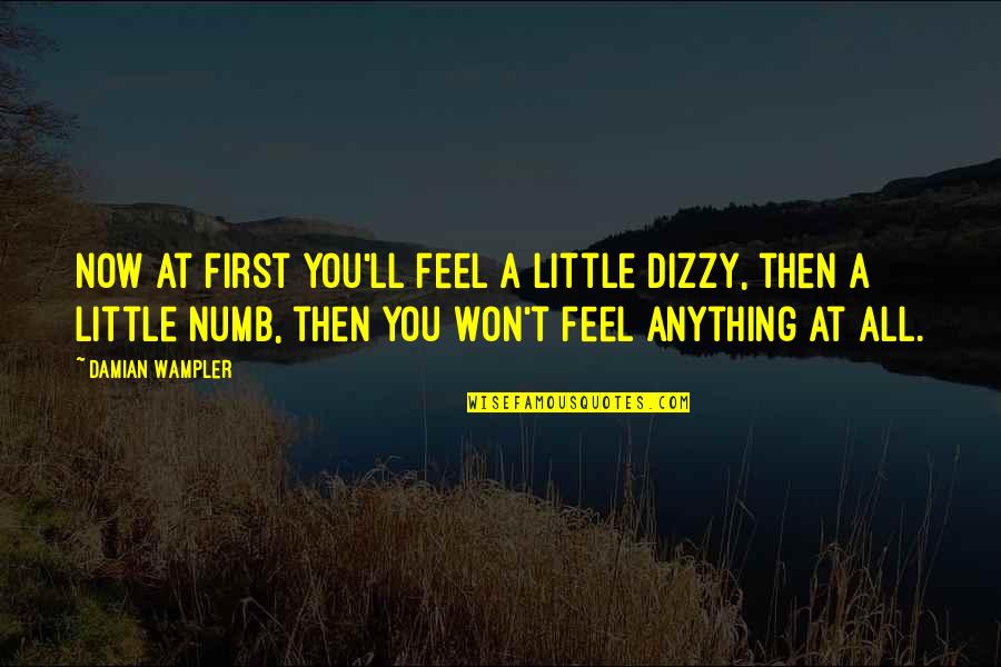 Shews Orchard Quotes By Damian Wampler: Now at first you'll feel a little dizzy, Shews Orchard Quotes By Damian Wampler: Now at first you'll feel a little dizzy,