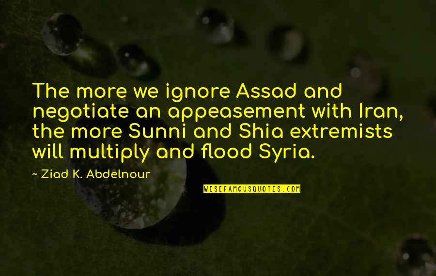 Shia Vs Sunni Quotes By Ziad K. Abdelnour: The more we ignore Assad and negotiate an