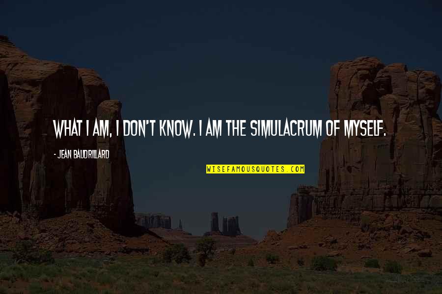 Shiberu Quotes By Jean Baudrillard: What I am, I don't know. I am