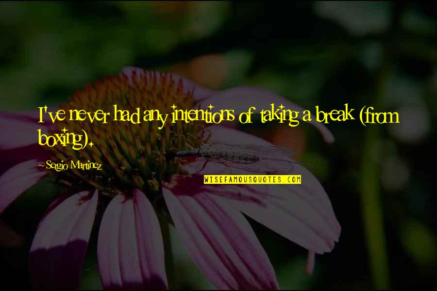 Shifer Quotes By Sergio Martinez: I've never had any intentions of taking a