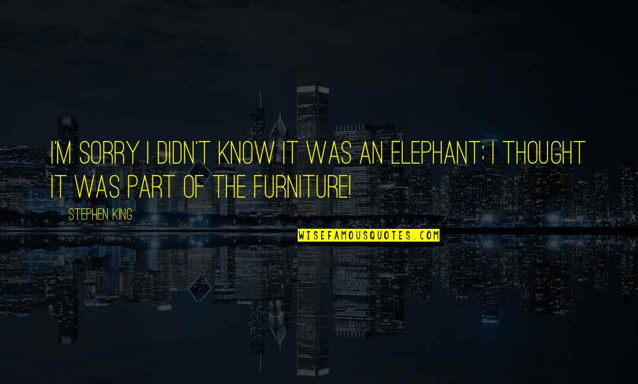 Shiflett Brothers Quotes By Stephen King: I'm sorry I didn't know it was an