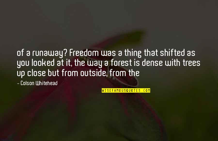 Shifted Quotes By Colson Whitehead: of a runaway? Freedom was a thing that