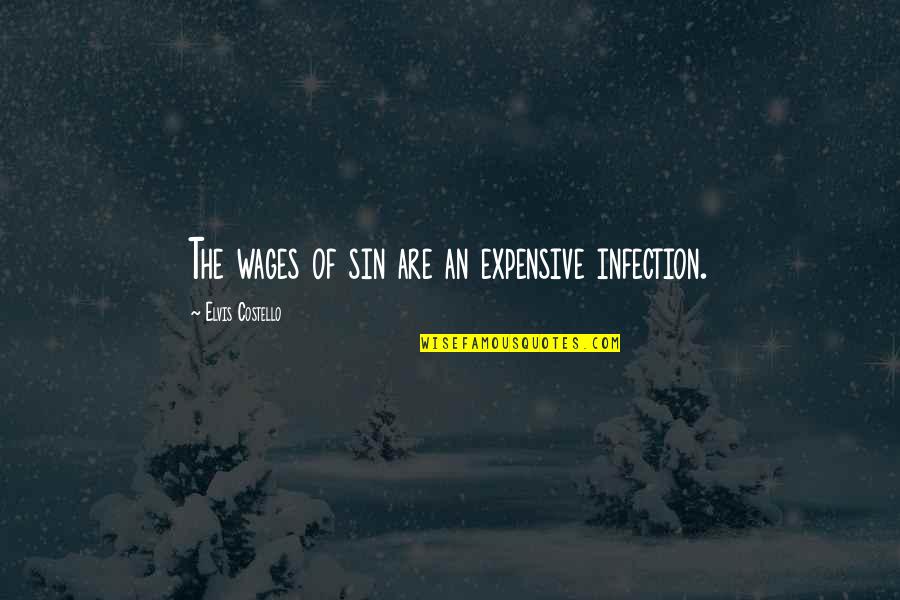 Shigeaki Meme Quotes By Elvis Costello: The wages of sin are an expensive infection.