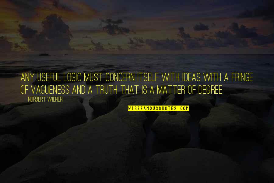 Shigure Quotes By Norbert Wiener: Any useful logic must concern itself with Ideas Shigure Quotes By Norbert Wiener: Any useful logic must concern itself with Ideas
