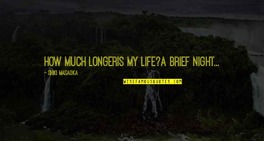 Shiki Quotes By Shiki Masaoka: how much longeris my life?a brief night...