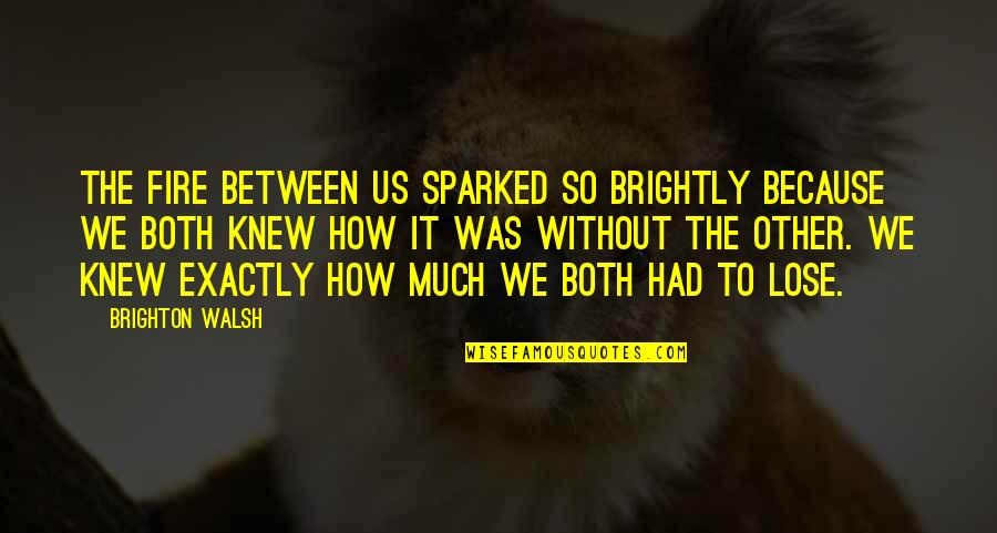 Shiksha House Quotes By Brighton Walsh: The fire between us sparked so brightly because