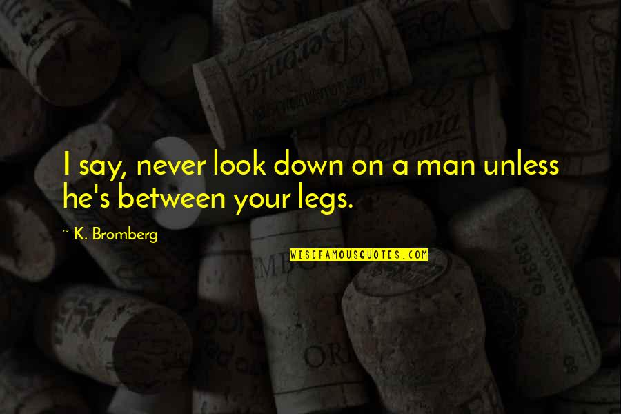 Shilla Bakery Quotes By K. Bromberg: I say, never look down on a man