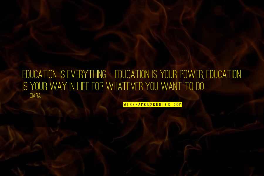 Shillala Quotes By Ciara: Education is everything - education is your power,