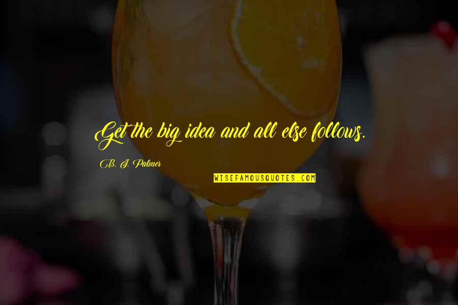 Shillings Five Quotes By B. J. Palmer: Get the big idea and all else follows. Shillings Five Quotes By B. J. Palmer: Get the big idea and all else follows.