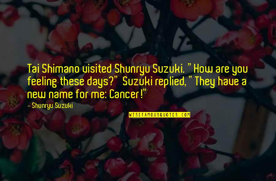 Shimano Quotes By Shunryu Suzuki: Tai Shimano visited Shunryu Suzuki. "How are you