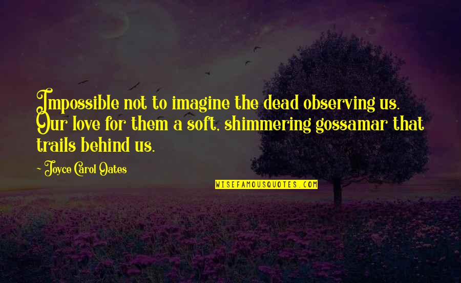 Shimmering Quotes By Joyce Carol Oates: Impossible not to imagine the dead observing us.