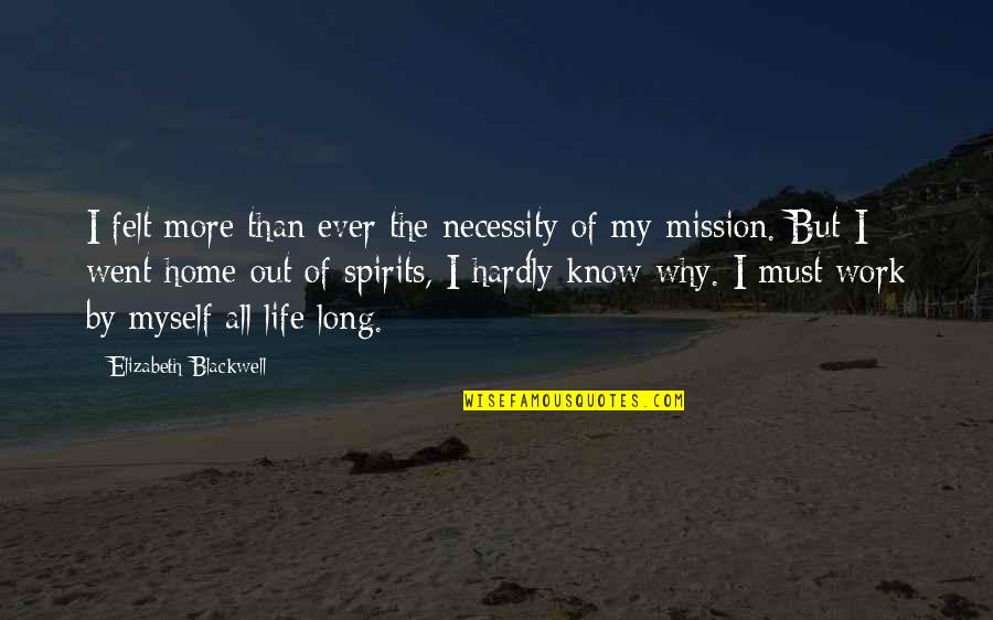 Shimshon Meir Quotes By Elizabeth Blackwell: I felt more than ever the necessity of