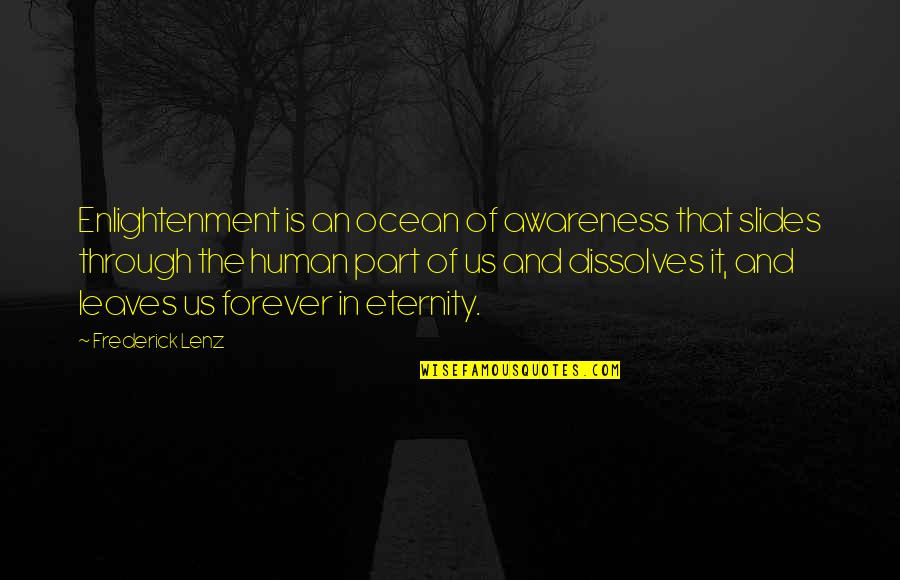 Shin Megami Tensei Nocturne Quotes By Frederick Lenz: Enlightenment is an ocean of awareness that slides