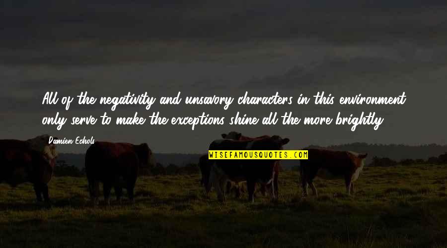 Shine More Quotes By Damien Echols: All of the negativity and unsavory characters in Shine More Quotes By Damien Echols: All of the negativity and unsavory characters in