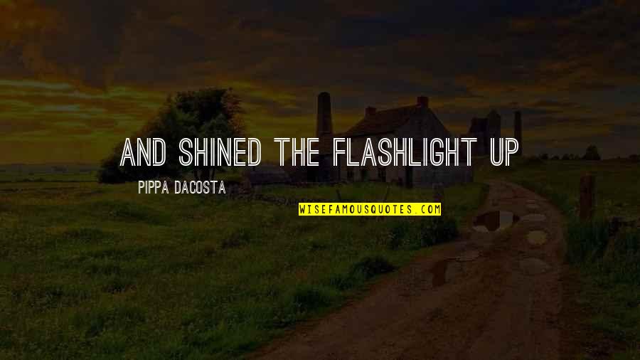 Shined Up Quotes By Pippa DaCosta: and shined the flashlight up