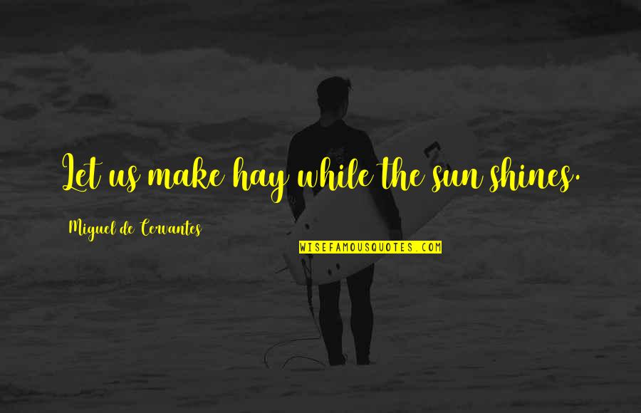 Shines Quotes By Miguel De Cervantes: Let us make hay while the sun shines.