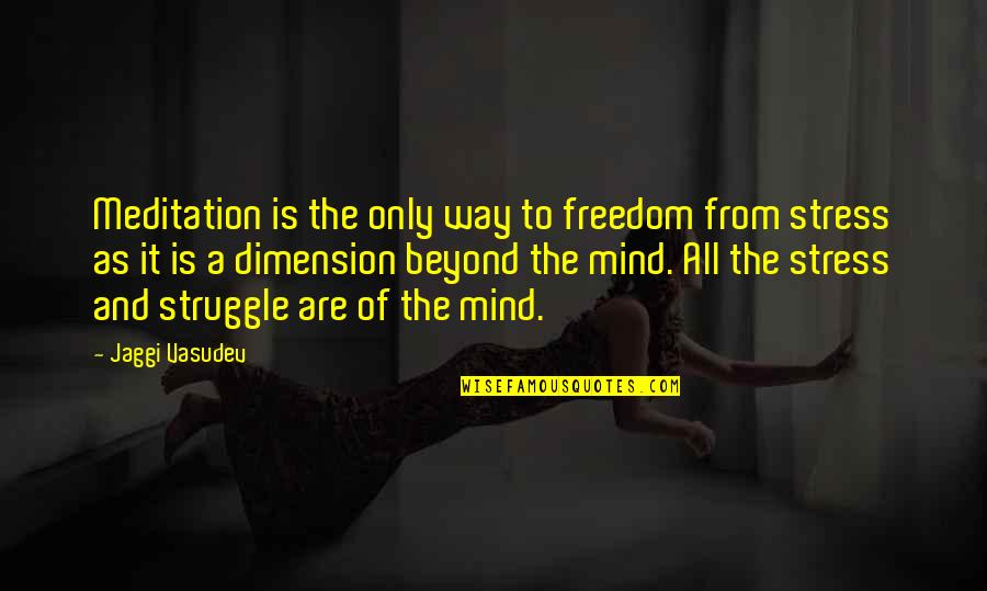Shingsar Quotes By Jaggi Vasudev: Meditation is the only way to freedom from