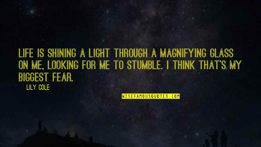 Shining In Life Quotes By Lily Cole: Life is shining a light through a magnifying