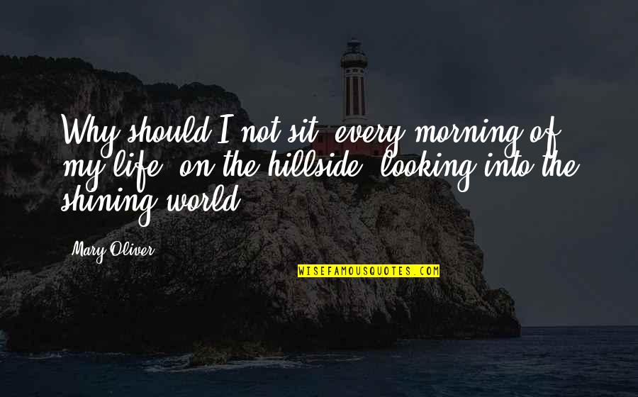 Shining In Life Quotes By Mary Oliver: Why should I not sit, every morning of