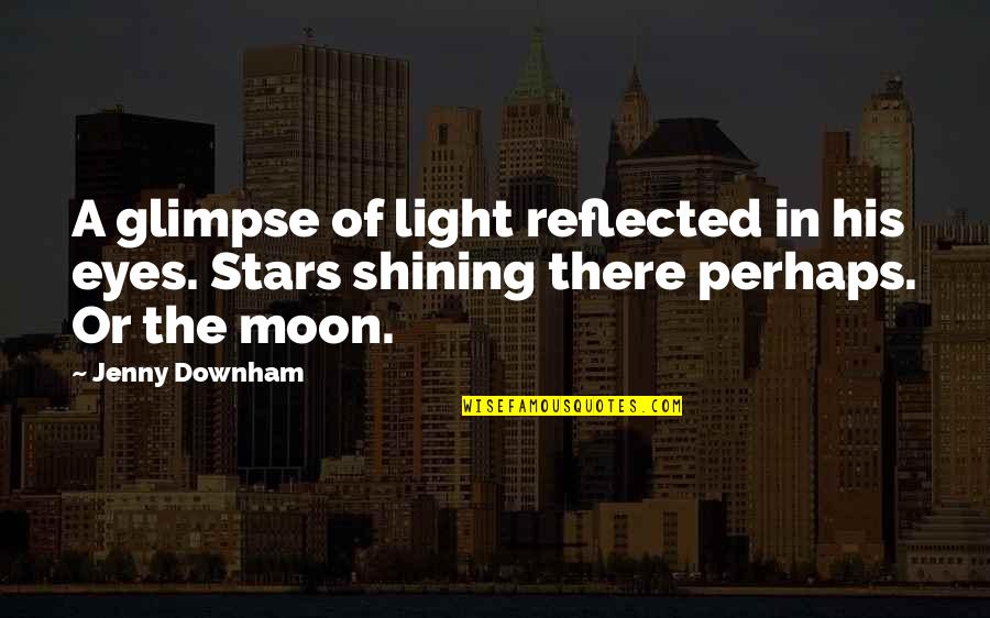 Shining Moon Quotes By Jenny Downham: A glimpse of light reflected in his eyes.