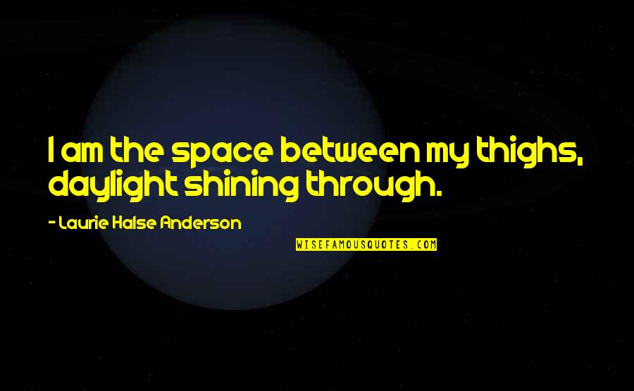 Shining Through Quotes By Laurie Halse Anderson: I am the space between my thighs, daylight