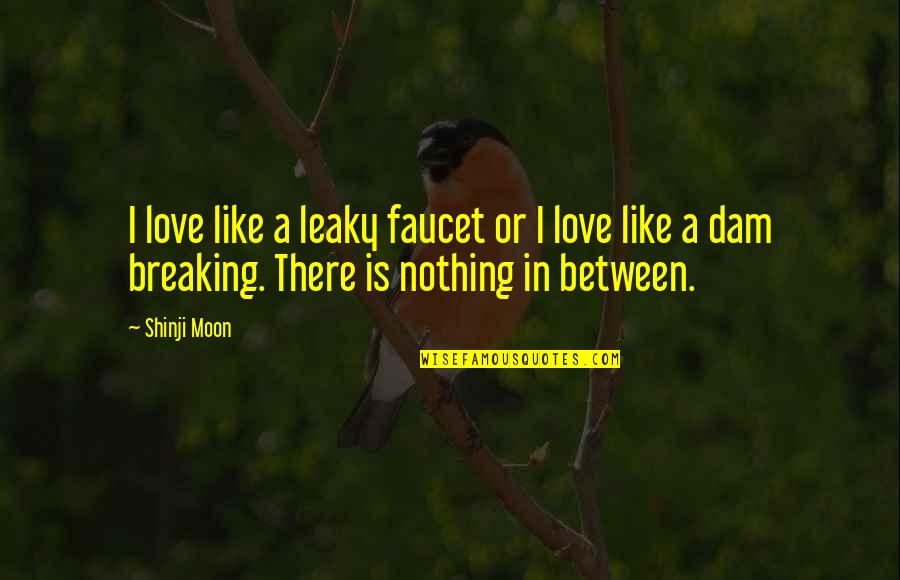 Shinji Moon Quotes By Shinji Moon: I love like a leaky faucet or I Shinji Moon Quotes By Shinji Moon: I love like a leaky faucet or I