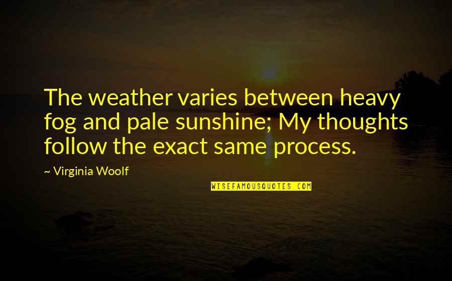 Shinji Moon Quotes By Virginia Woolf: The weather varies between heavy fog and pale Shinji Moon Quotes By Virginia Woolf: The weather varies between heavy fog and pale
