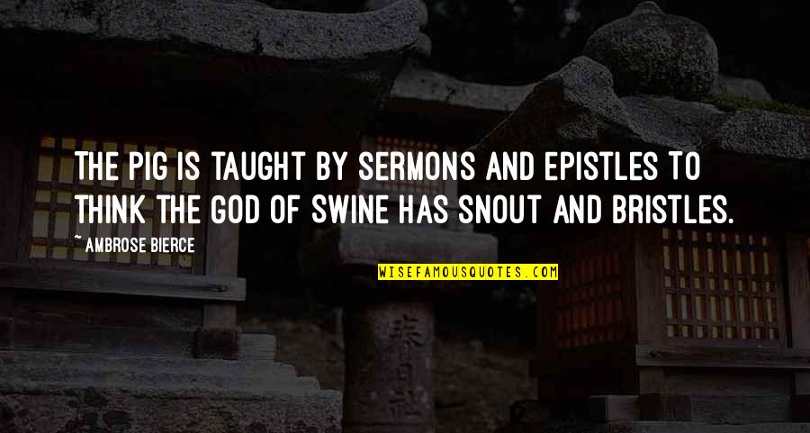 Shinozaki Sachiko Quotes By Ambrose Bierce: The pig is taught by sermons and epistles