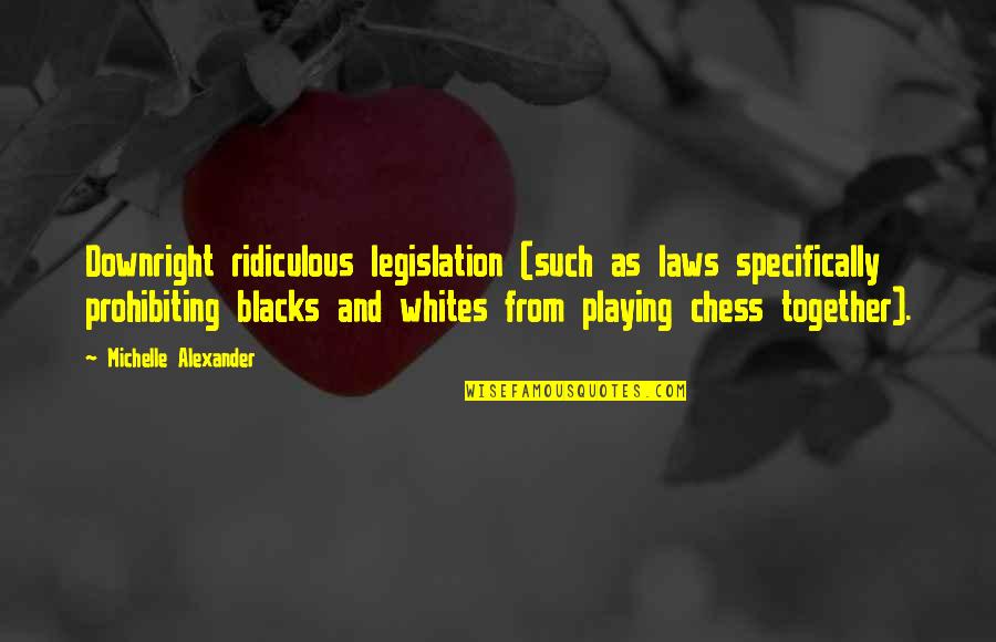 Shinozaki Sachiko Quotes By Michelle Alexander: Downright ridiculous legislation (such as laws specifically prohibiting Shinozaki Sachiko Quotes By Michelle Alexander: Downright ridiculous legislation (such as laws specifically prohibiting