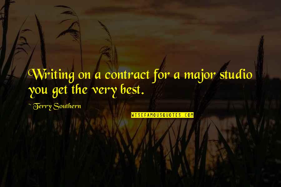 Shinra Pfp Quotes By Terry Southern: Writing on a contract for a major studio