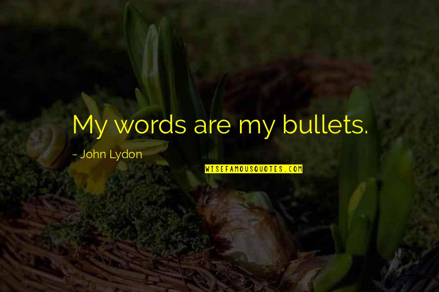 Shintani Mui Goku Quotes By John Lydon: My words are my bullets.