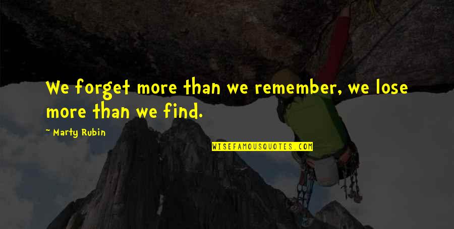 Shiomi Jun Quotes By Marty Rubin: We forget more than we remember, we lose