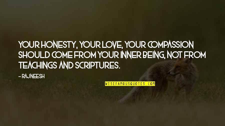 Shioni Quotes By Rajneesh: Your honesty, Your love, Your compassion should come