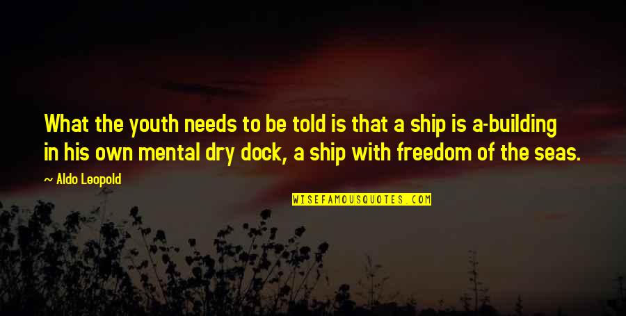 Ship Quotes By Aldo Leopold: What the youth needs to be told is