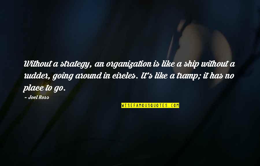 Ship Quotes By Joel Ross: Without a strategy, an organization is like a