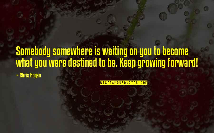 Ships Sinking Quotes By Chris Hogan: Somebody somewhere is waiting on you to become
