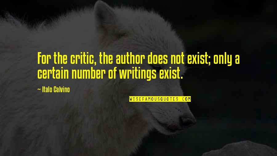 Shiraine Quotes By Italo Calvino: For the critic, the author does not exist;